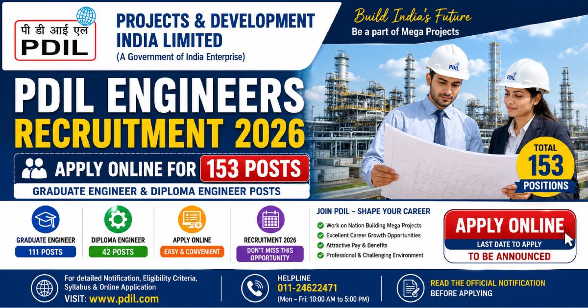 PDIL Engineers Recruitment 2026
